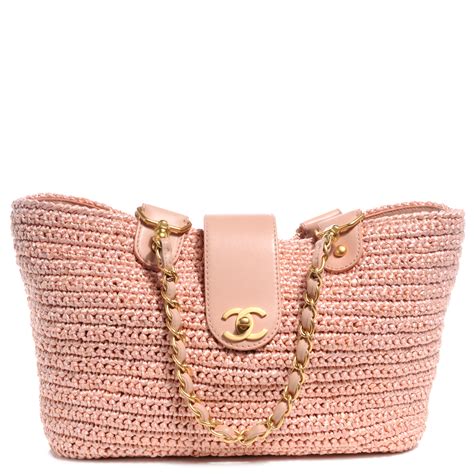 chanel raffia bags|large raffia tote bag.